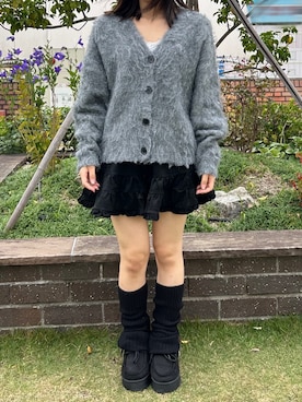 「アイテム（レッグウォーマー）」を使った、みくさん（レディース・156cm）の秋コーディネート