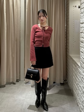 「アイテム（トートバッグ、ブラック系）」を使った、mikuさん（レディース・165cm）の冬コーディネート