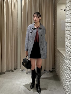 「アイテム（トートバッグ、ブラック系）」を使った、mikuさん（レディース・165cm）の冬コーディネート