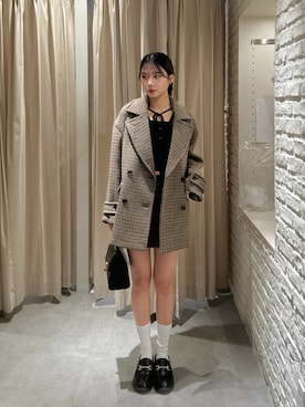 「アイテム（ピーコート）」を使った、mikuさん（レディース・165cm）の秋コーディネート