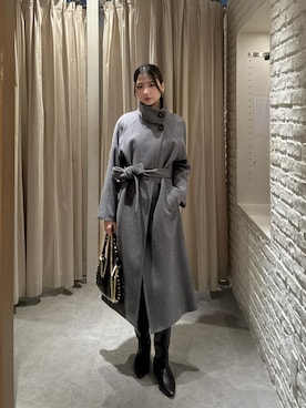 「アイテム（ステンカラーコート）」を使った、mikuさん（レディース・165cm）の冬コーディネート