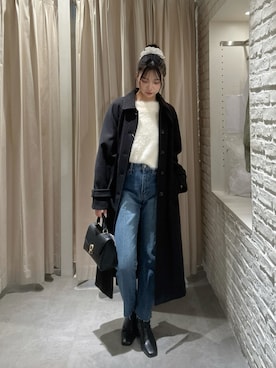 「アイテム（ステンカラーコート）」を使った、mikuさん（レディース・165cm）の秋コーディネート