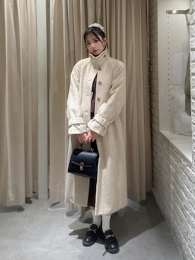 「アイテム（ステンカラーコート）」を使った、mikuさん（レディース・165cm）の秋コーディネート