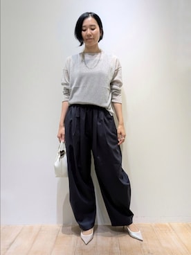 「アイテム（ニット/セーター、シルバー系）」を使った、Chieさん（レディース・164cm）の夏コーディネート