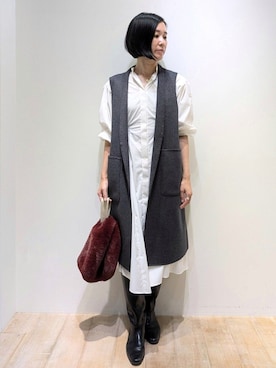 「qualite（カリテ）のアイテム（ワンピース）」を使った、Chieさん（レディース・164cm）の秋コーディネート