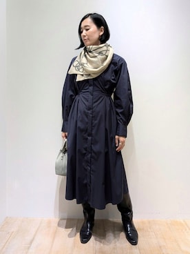 「qualite（カリテ）のアイテム（ワンピース）」を使った、Chieさん（レディース・164cm）の秋コーディネート
