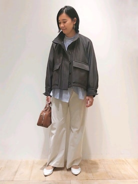 「qualite（カリテ）のアイテム（ブルゾン）」を使った、Chieさん（レディース・164cm）の秋コーディネート