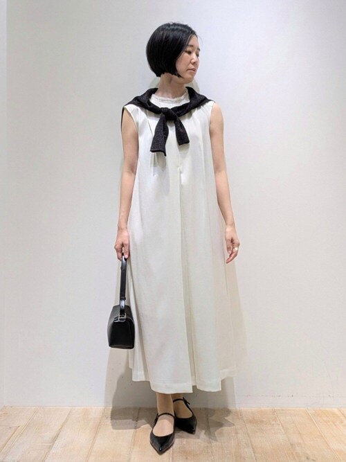 qualite（カリテ） ワンピース リネンライクフロントタックワンピース