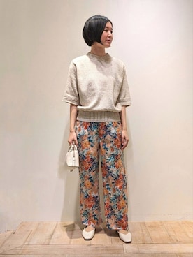 「花柄パンツ」｜Chieさん（レディース・164cm）の春コーディネート