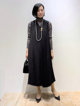 「qualite（カリテ）のアイテム（ワンピース）」を使った、Chieさん（レディース・164cm）の秋コーディネート