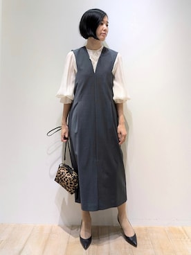 「qualite（カリテ）のアイテム（ワンピース）」を使った、Chieさん（レディース・164cm）の秋コーディネート