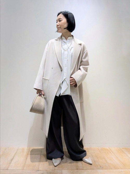 【毛玉になりにくい】ダブルフェイスチェスターコート/秋服/冬服/オフィスカジュアル/ガウンコート