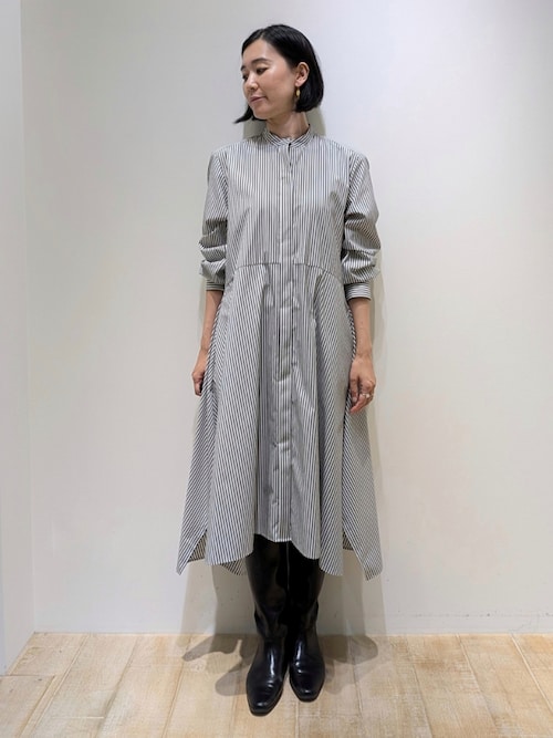 セール】イレギュラーヘムシャツワンピース（ワンピース）｜qualite