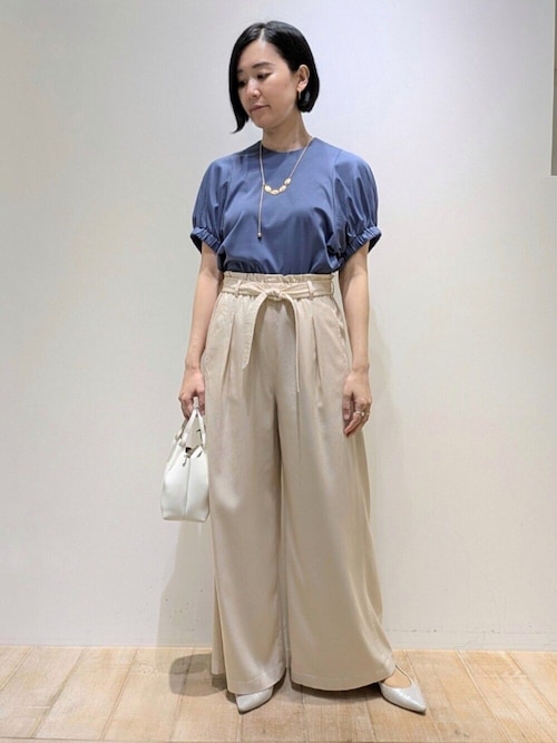 セール】袖ギャザーカットTOP/スリーブ半袖/夏服/オフィス