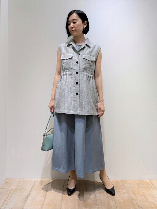 セール】ラメスラブリネンサファリジレ（ベスト）｜qualite（カリテ