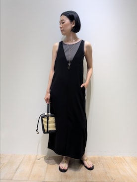 「qualite（カリテ）の【2WAY】オーバルチェーンラリエット（ネックレス、ゴールド系）」を使った、Chieさん（レディース・164cm）の夏コーディネート