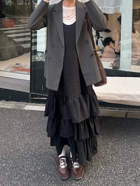 「アイテム（ワンピース/ドレス）」を使った、omochiさん（レディース・166cm）の秋コーディネート