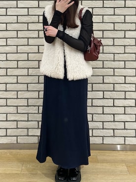 「アイテム（ベスト）」を使った、omochiさん（レディース・166cm）の秋コーディネート