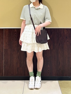 「アイテム（ポロシャツ）」を使った、omochiさん（レディース・166cm）の夏コーディネート