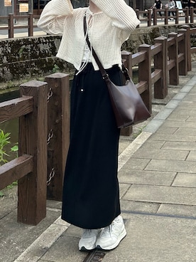 「アイテム（カーディガン/ボレロ）」を使った、omochiさん（レディース・166cm）の夏コーディネート