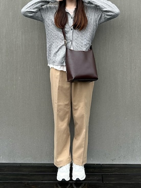 「アイテム（帽子）」を使った、omochiさん（レディース・166cm）の秋コーディネート