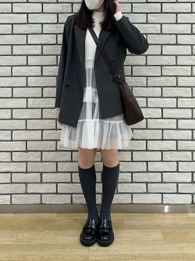 「アイテム（ワンピース/ドレス）」を使った、omochiさん（レディース・166cm）の冬コーディネート