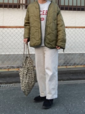 「DISCOAT（ディスコート）のアイテム（サロペット/オーバーオール）」を使った、スイさん（レディース・157cm）の冬コーディネート