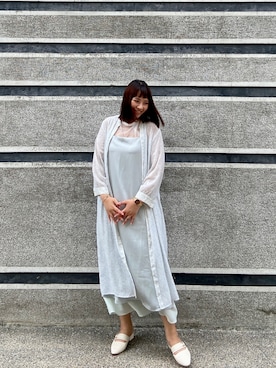 「MEIER.Q（マイヤーキュー）のアイテム（ワンピース/ドレス）」を使った、美田さん（レディース・167cm）の夏コーディネート