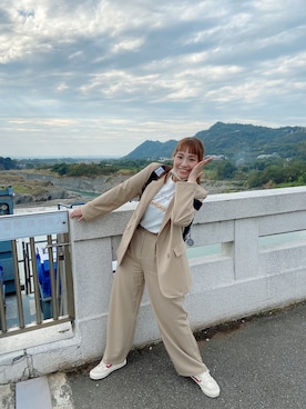 「MEIER.Q（マイヤーキュー）のアイテム（ジャケット/アウター）」を使った、美田さん（レディース・167cm）の秋コーディネート
