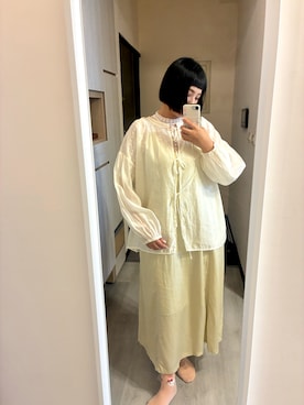 「MEIER.Q（マイヤーキュー）のアイテム（その他アウター）」を使った、美田さん（レディース・167cm）の夏コーディネート