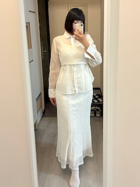 「アイテム（スカート）」を使った、美田さん（レディース・167cm）の夏コーディネート