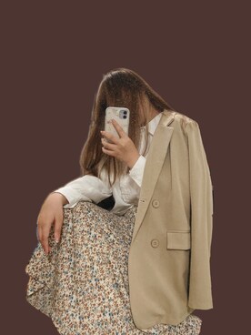 「MEIER.Q（マイヤーキュー）のアイテム（ジャケット/アウター）」を使った、美田さん（レディース・167cm）の秋コーディネート