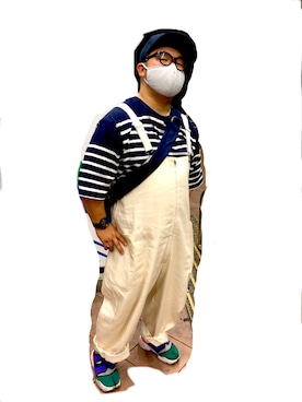 「niko and...（ニコアンド）のアイテム（サロペット/オーバーオール）」を使った、ザキさんさん（メンズ・165cm）の夏コーディネート