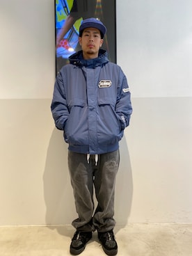 「XLARGE（エクストララージ）のアイテム（ナイロンジャケット）」を使った、山口 聖矢さん（メンズ・175cm）の秋コーディネート
