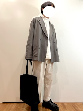 「remer（リメール）のアイテム（テーラードジャケット）」を使った、ゆうさん（メンズ・175cm）の冬コーディネート