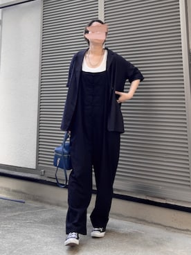 「antiqua（アンティカ）のアイテム（サロペット/オーバーオール）」を使った、にゃしさん（レディース・167cm）の秋コーディネート