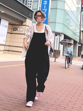 「antiqua（アンティカ）のアイテム（サロペット/オーバーオール）」を使った、にゃしさん（レディース・167cm）の秋コーディネート