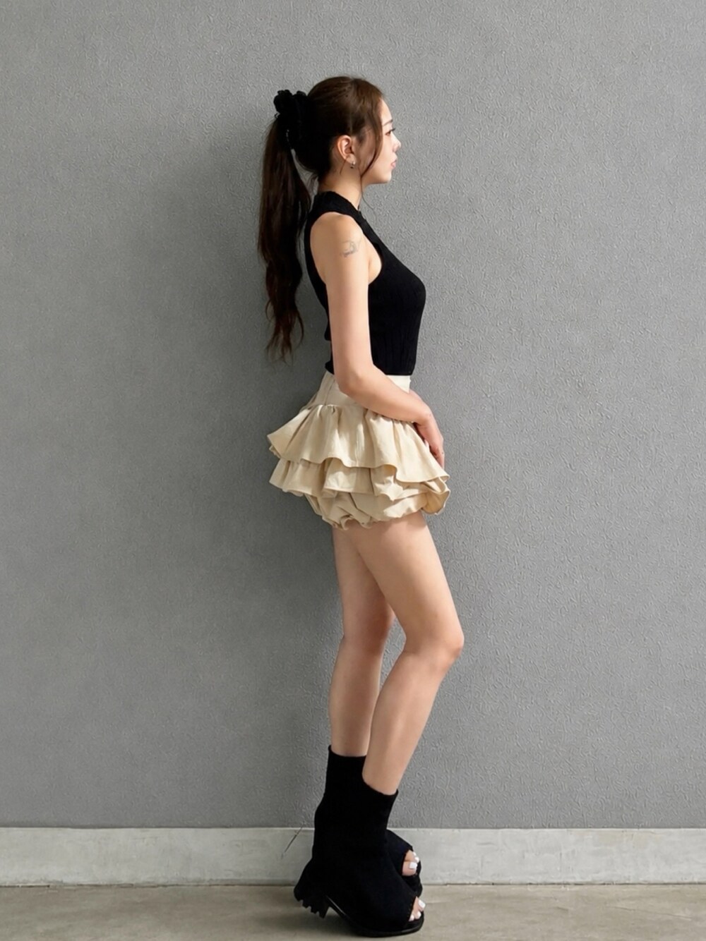 Darich（ダーリッチ）の「ウエストボタンフリルミニスカート（スカート