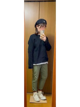 「JOURNAL STANDARD relume（ジャーナルスタンダード　レリューム）のアイテム（カーゴパンツ、グリーン系）」を使った、kinopioさん（レディース・154cm）の秋コーディネート