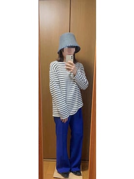 「UNIQLO（ユニクロ）のアイテム（パンツ、ブルー系）」を使った、kinopioさん（レディース・154cm）の秋コーディネート