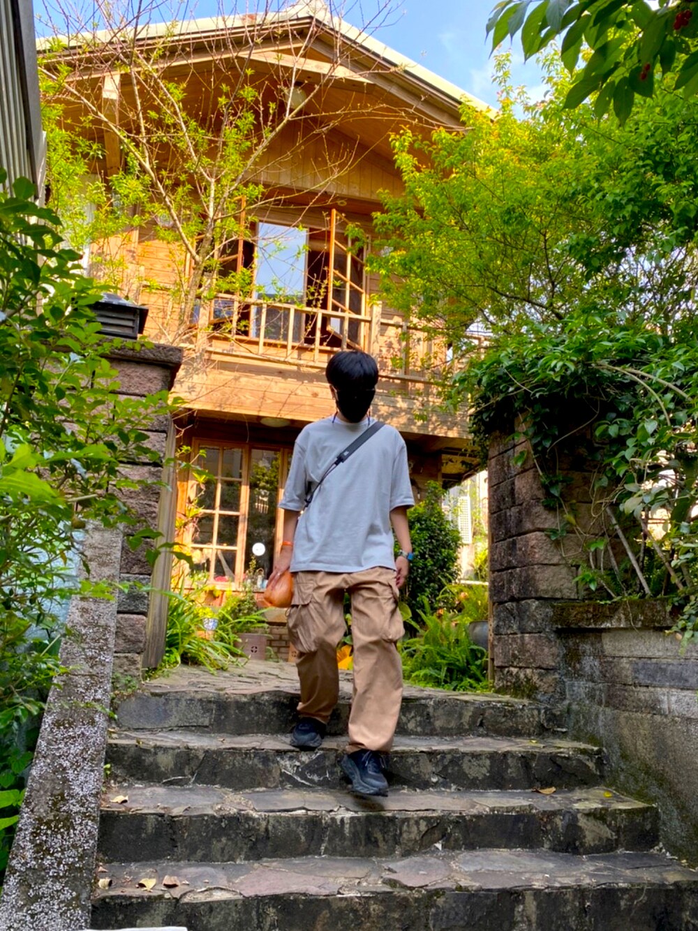 「ootd、夏、街頭穿搭、復古、日系極簡、休閒」｜「klassicのアイテム（サングラス、ブラック系）」を使った、Simo Hsuさん（レディース・158cm）の夏コーディネートの1枚目の写真