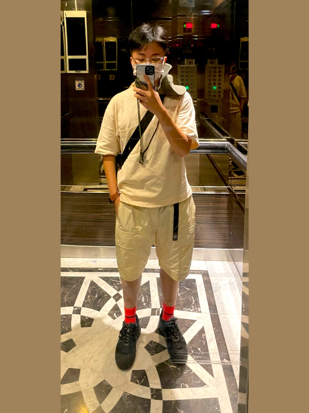 「ootd、夏、街頭穿搭、日系極簡、漁夫帽、walking、THE NORTH FACE、UNIQLO、COVERNAT、NIKE、PALLADIUM」｜「THE NORTH FACEの＜THE NORTH FACE＞ウォータープルーフ ホライズンハット（ハット、グリーン系）」を使った、Simo Hsuさん（レディース・158cm）の夏コーディネートの1枚目の写真