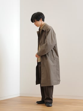 「アイテム（ステンカラーコート）」を使った、naoさん（メンズ・182cm）の秋コーディネート