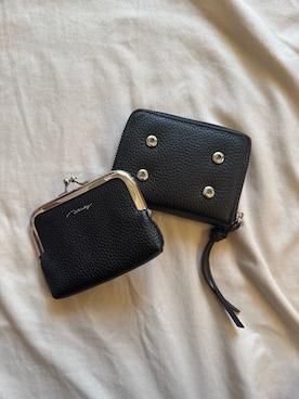 「BIRTHDAY BAR（バースデイバー）のジャバラセパレート財布（財布、ブラック系）」を使った、KUUKOさん（レディース・164cm）の春コーディネート