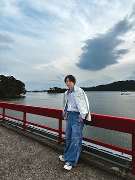 「アイテム（ジャケット/アウター、ホワイト系）」を使った、Naooooさん（メンズ・166cm）の夏コーディネート