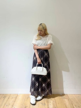 「アイテム（ボストンバッグ）」を使った、naho003さん（レディース・150cm）の夏コーディネート