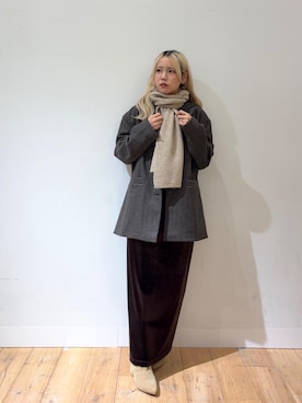 「アイテム（マフラー）」を使った、nahoさん（レディース・150cm）の秋コーディネート