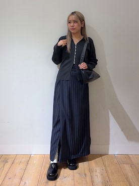 「SENSE OF PLACE by URBAN RESEARCH(センスオブプレイスバイアーバンリサーチ)のアシメタックタイトスカート(スカート、ブルー系)」を使った、nahoさん(レディース・150cm)の春コーディネート