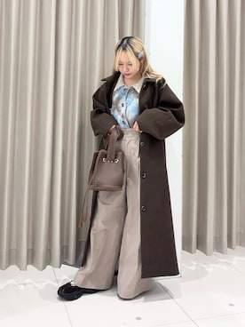 「アイテム（ステンカラーコート）」を使った、nahoさん（レディース・150cm・20代）の冬コーディネート