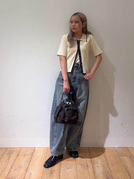 「SENSE OF PLACE by URBAN RESEARCH(センスオブプレイスバイアーバンリサーチ)の【累計販売点数1.5万点突破】カーブデニム/スタイルアップ/オールシーズン/クリスマス/プレゼント(デニムパンツ、ブルー系)」を使った、nahoさん(レディース・150cm)の春コーディネート